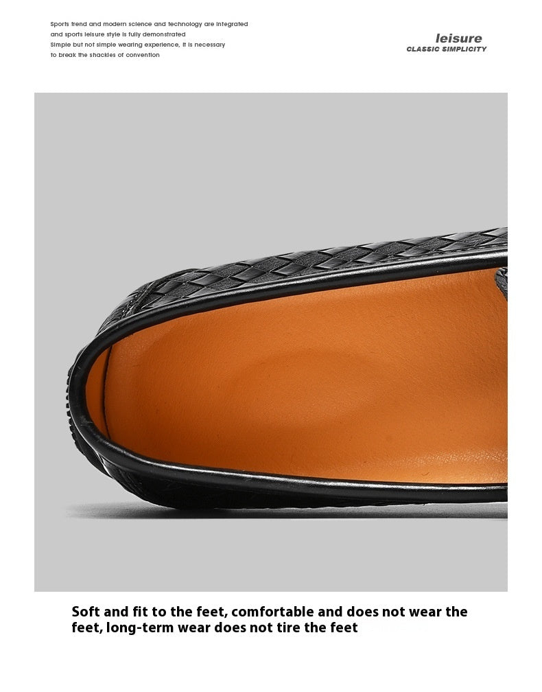 Men's Hollow-out Light Soft Flat Leather Shoes