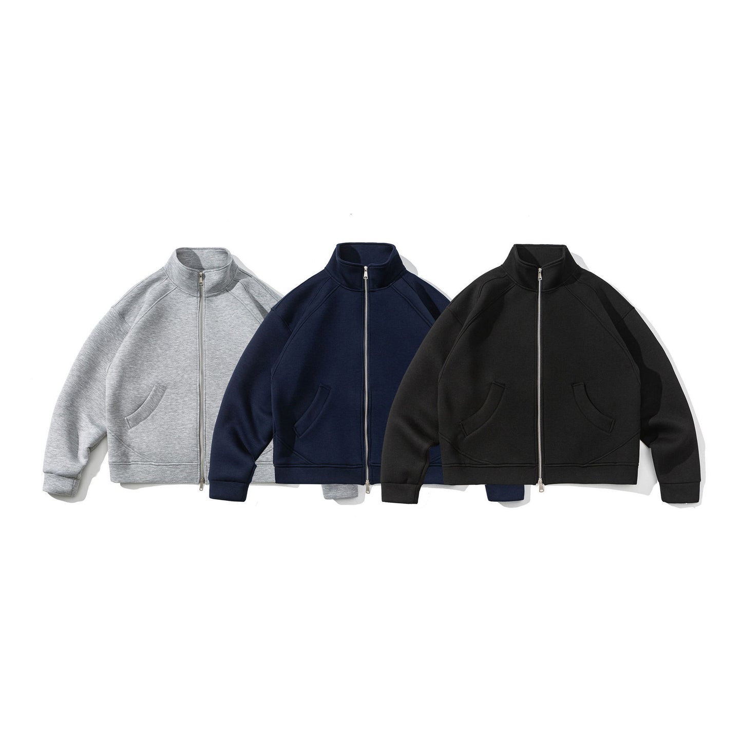 Men's Retro Solid Color Basic Stand Collar Cardigan Sweater
