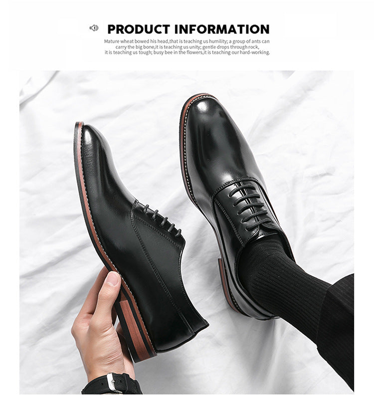 Men's Formal Leather Lace-up Rubber Sole Business Men's Shoes Gentleman