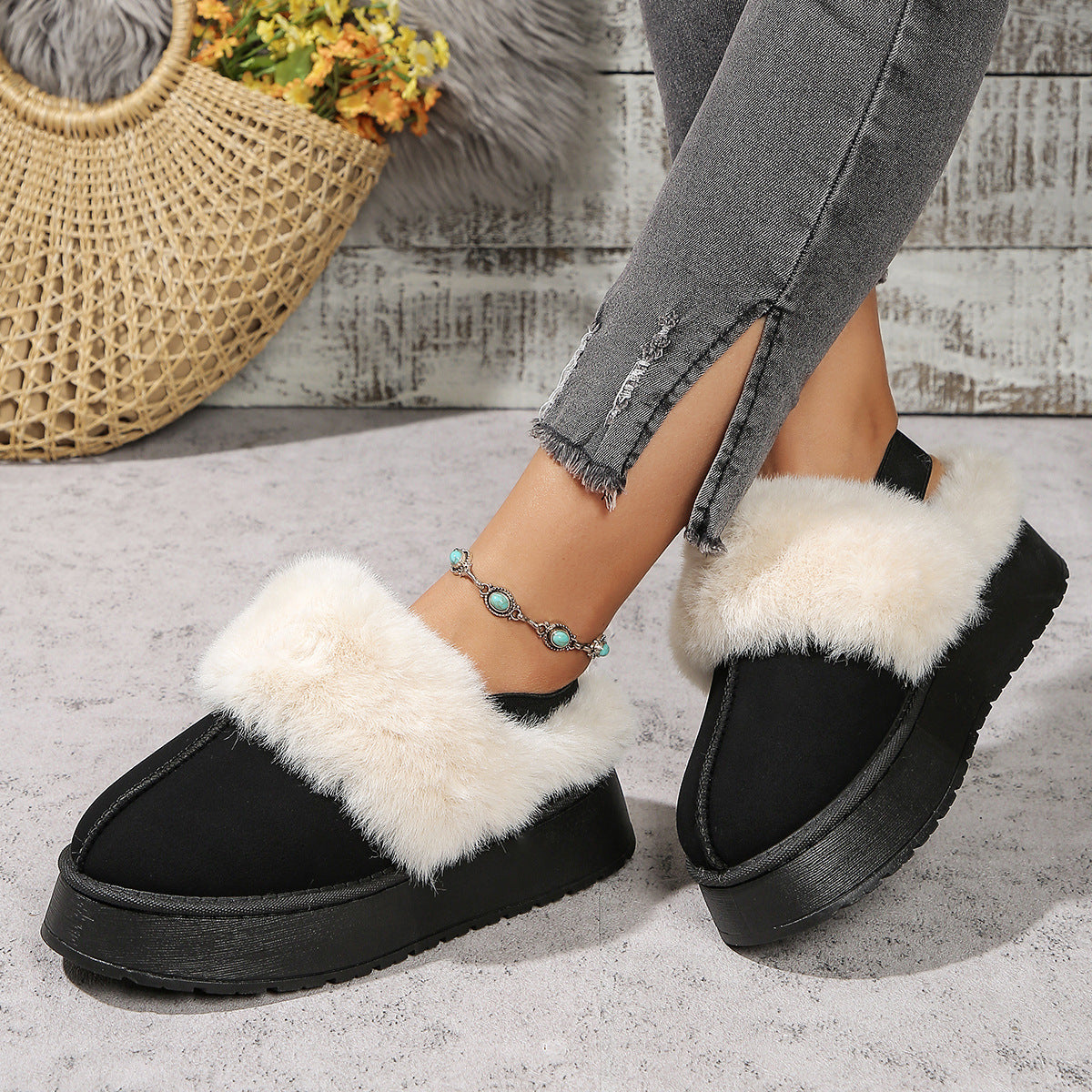 Autumn And Winter New Ladies Platform Cotton-padded Boots