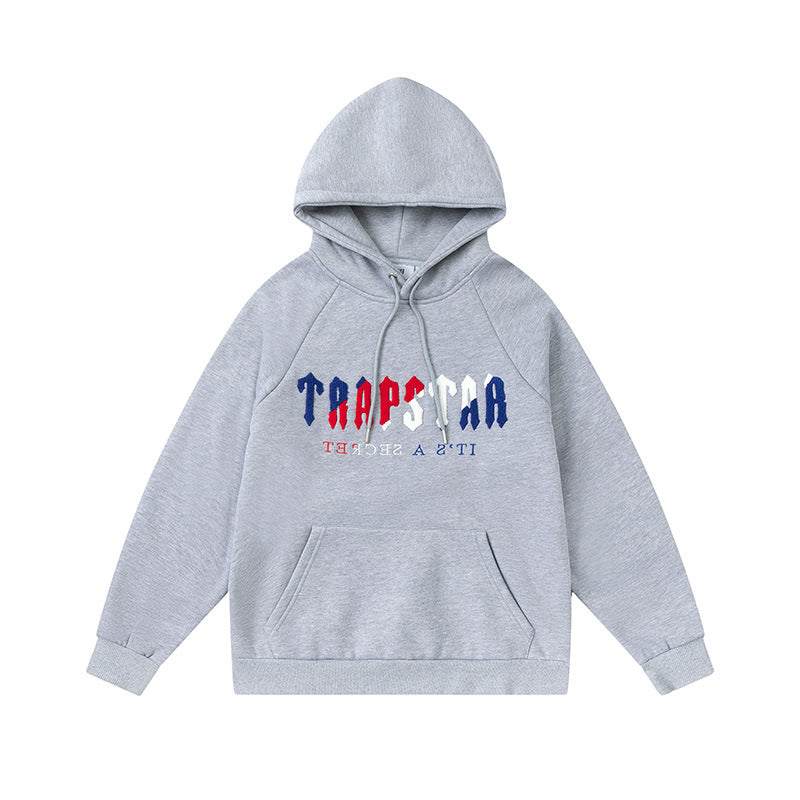 Plush Hoodie With Zipper Closure Trousers