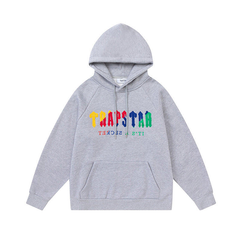 Plush Hoodie With Zipper Closure Trousers