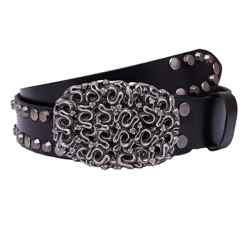 Top Layer Cowhide Trend Rivet Men's Belt