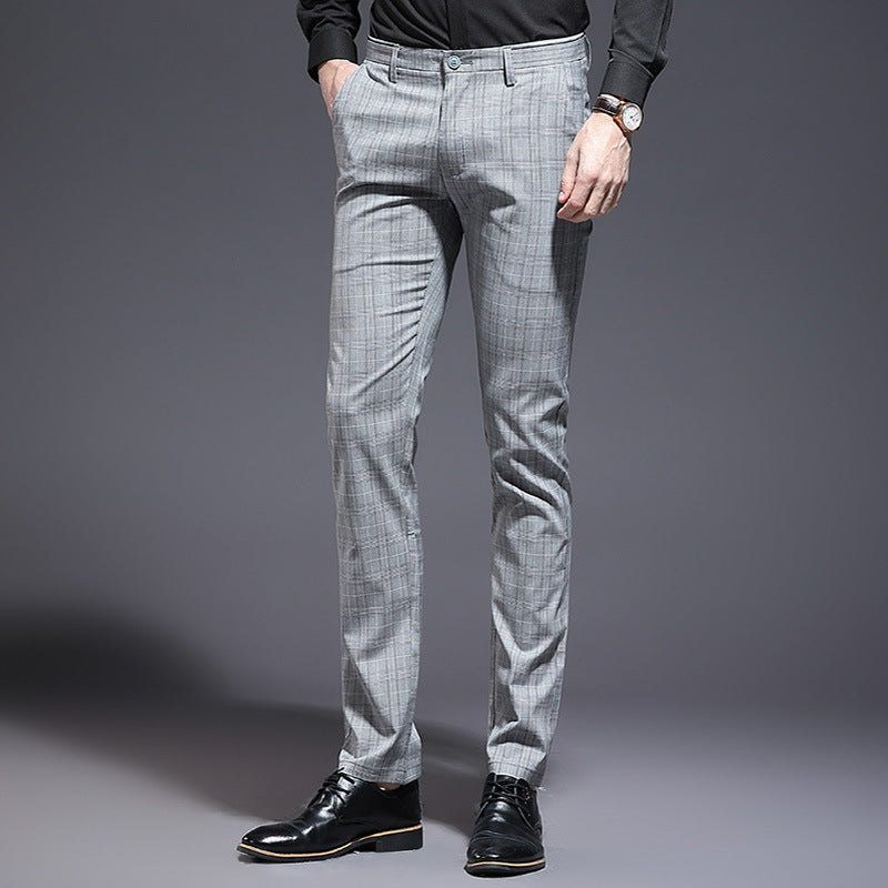 Casual pants Plaid slim men's pants