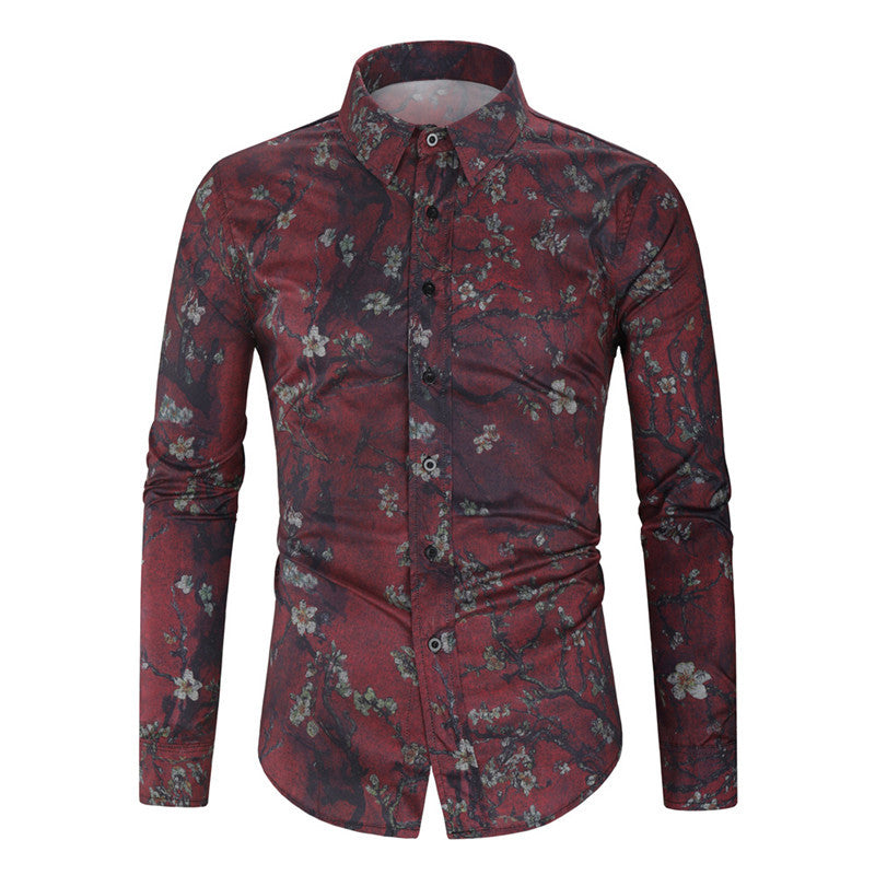 Digital Printed Floral Long Sleeve Shirt Printed Shirt