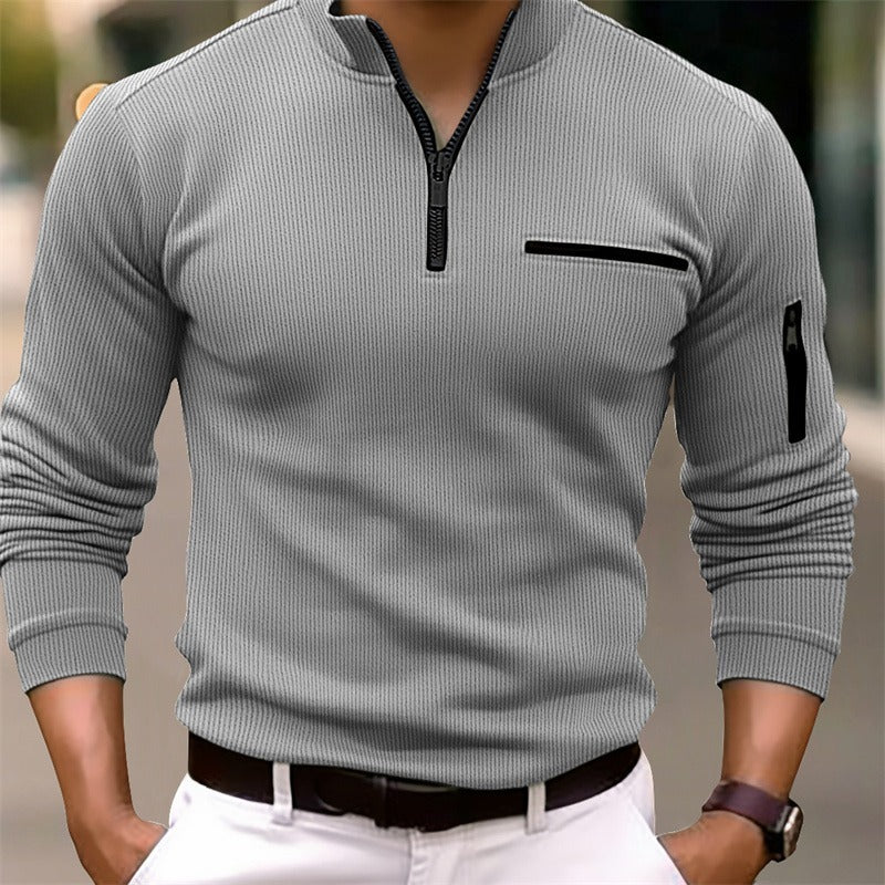 Men's Striped Long-sleeved Top