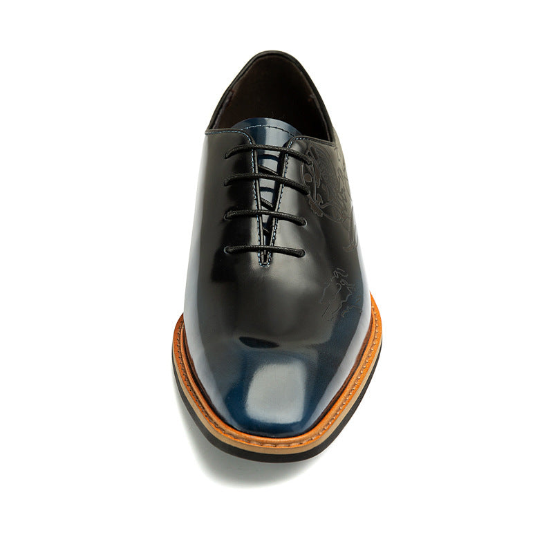 Laser Carved Business British Calf Head Work Leather Shoes