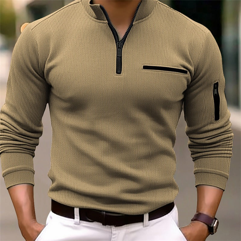Men's Striped Long-sleeved Top