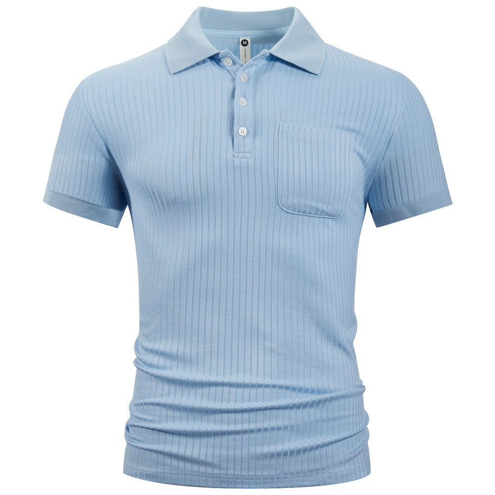 Men's Cotton Stripe Trendy Short Sleeve