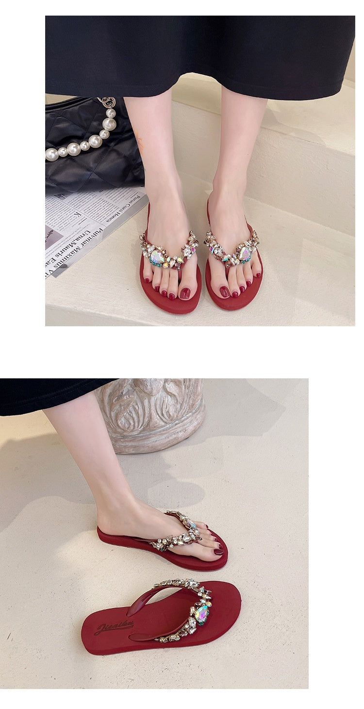 Summer New Bohemian Style Flat Non-slip Flip-flop Women's Beach Slippers
