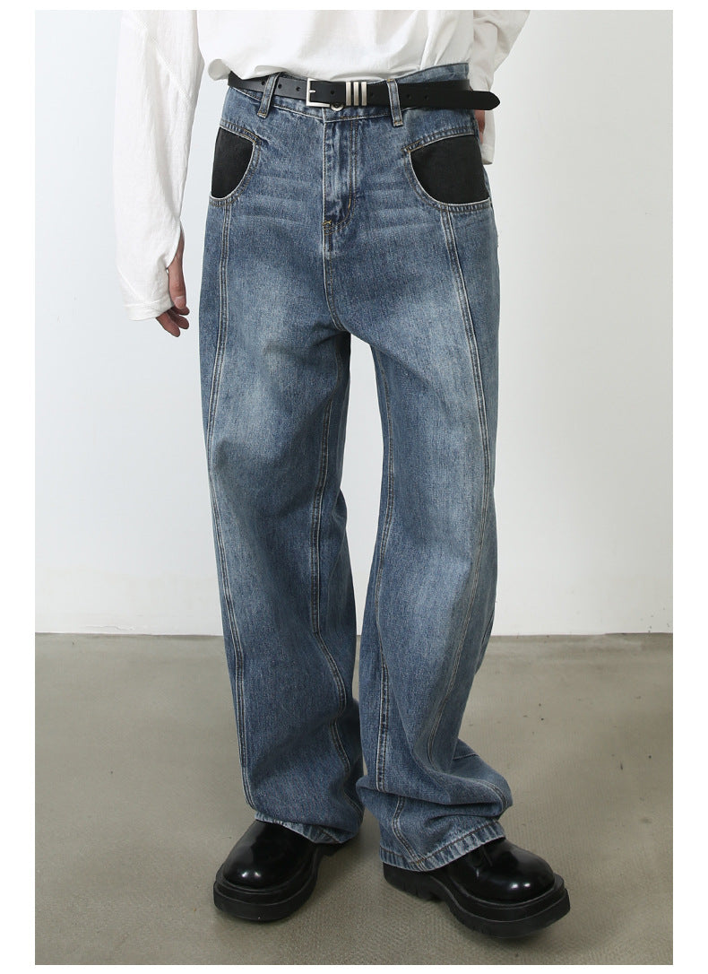Vintage Jeans Men's Special-interest Design Pants