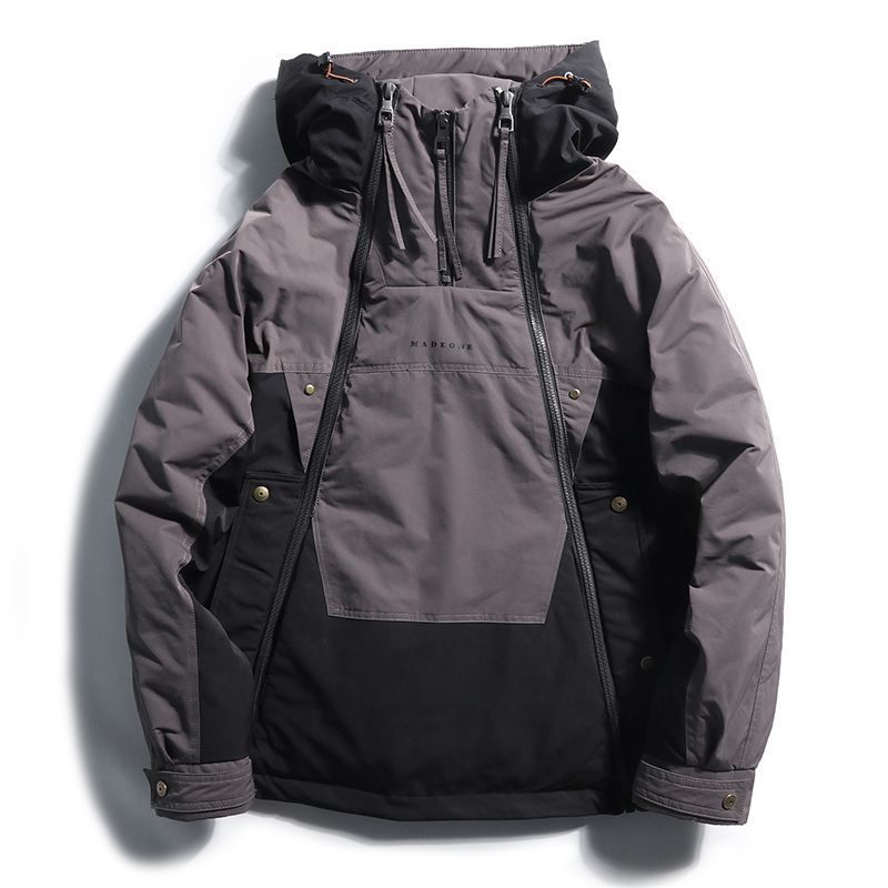 Double Zipper Design Trendy Casual Down Niche Warm Jacket