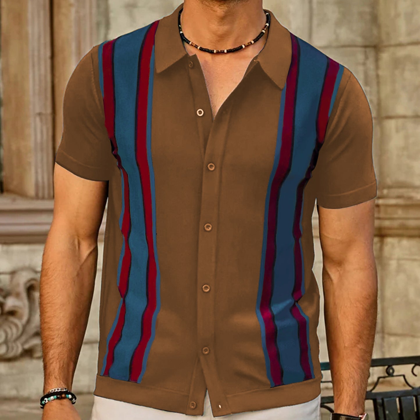 Stitching Contrast Color Business Sweater