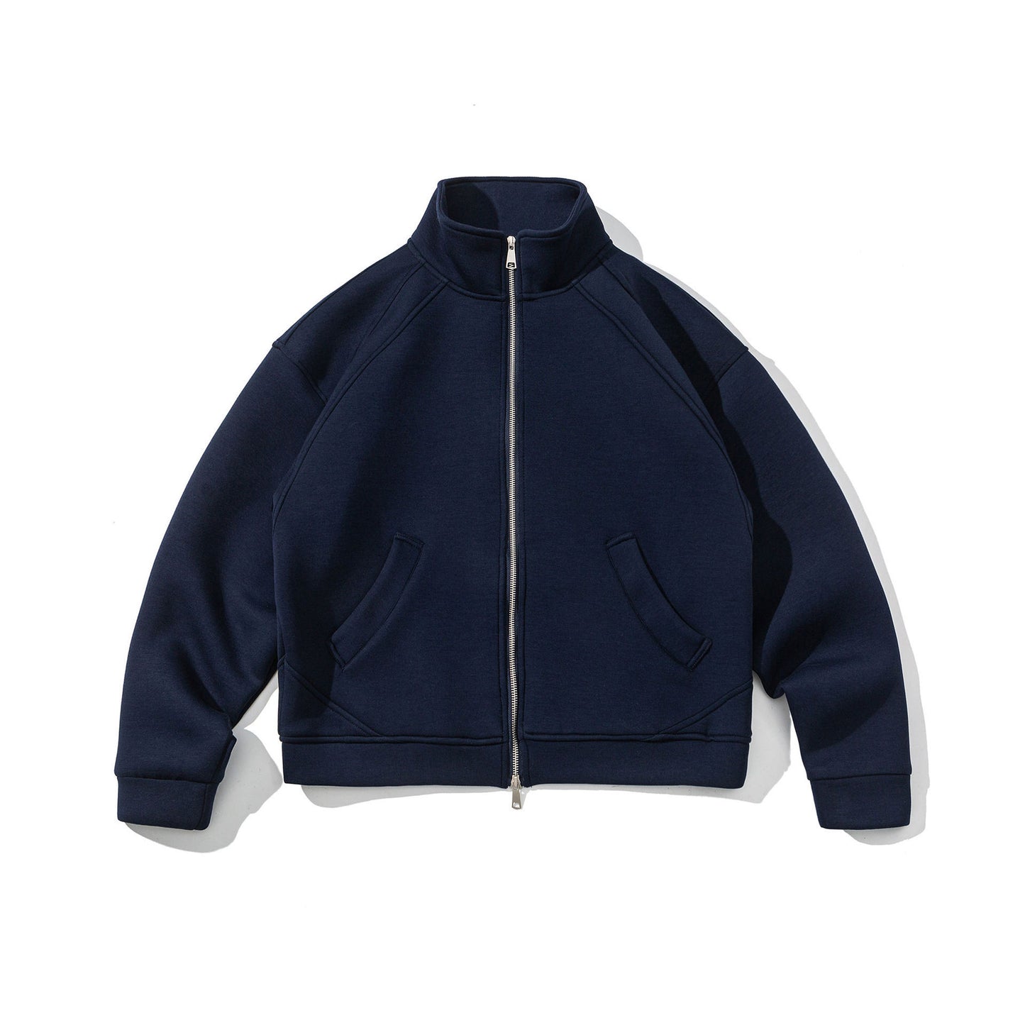 Men's Retro Solid Color Basic Stand Collar Cardigan Sweater