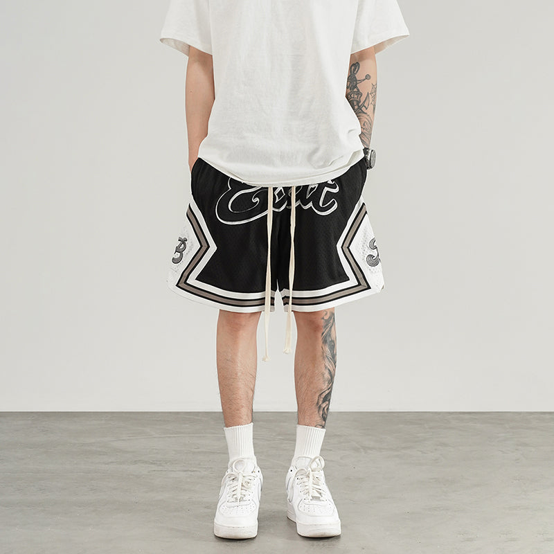 Heavy Industry Embroidered Mesh Basketball Shorts