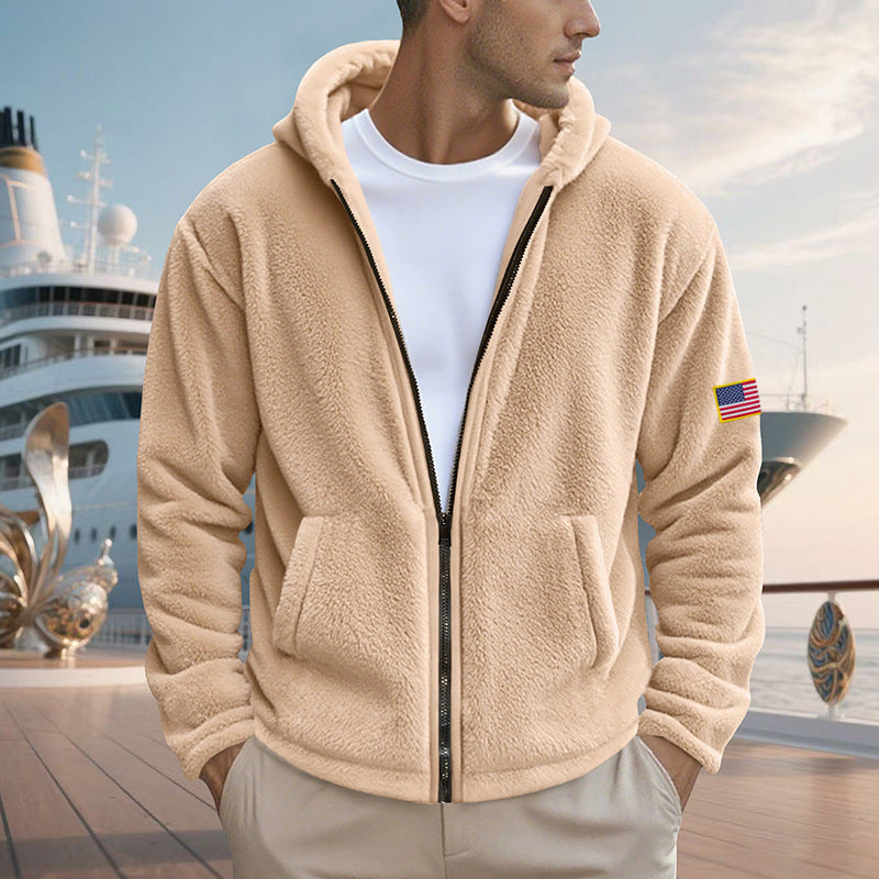 Zipper Hooded Sweatshirt Loose Double-sided Bejirog Sweater