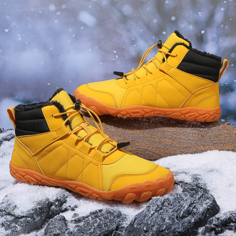Men's Snow Boots Barefoot With Thick Fleece Sole