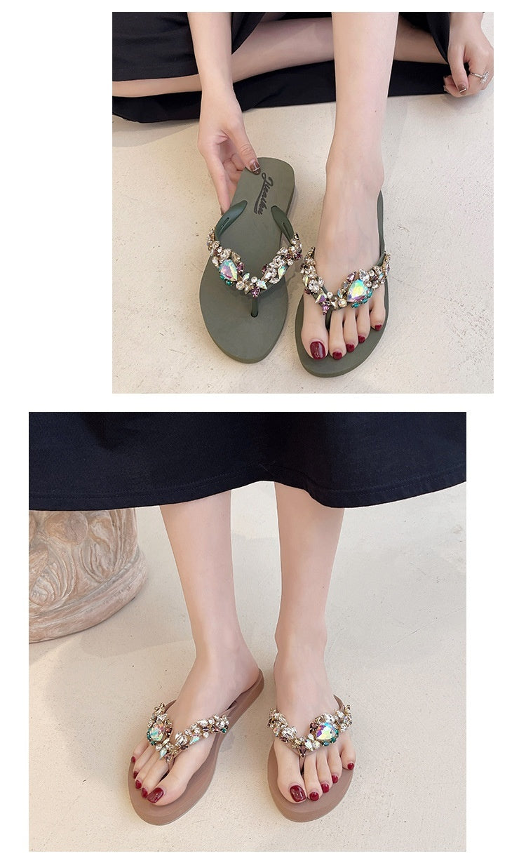 Summer New Bohemian Style Flat Non-slip Flip-flop Women's Beach Slippers
