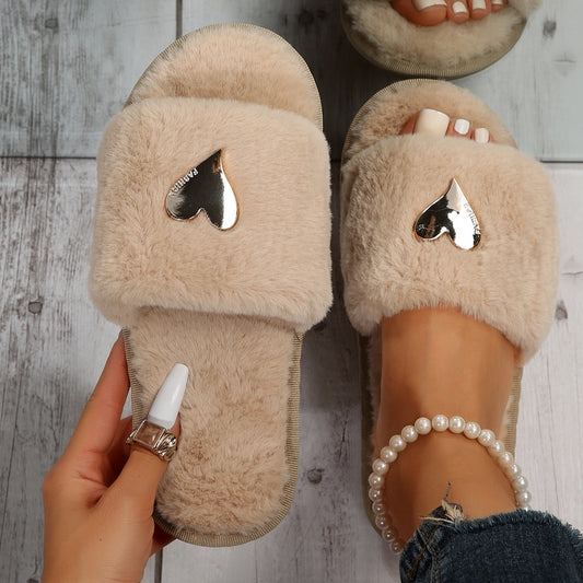 Fluffy Slippers Fashion Flat Home Cotton Slippers