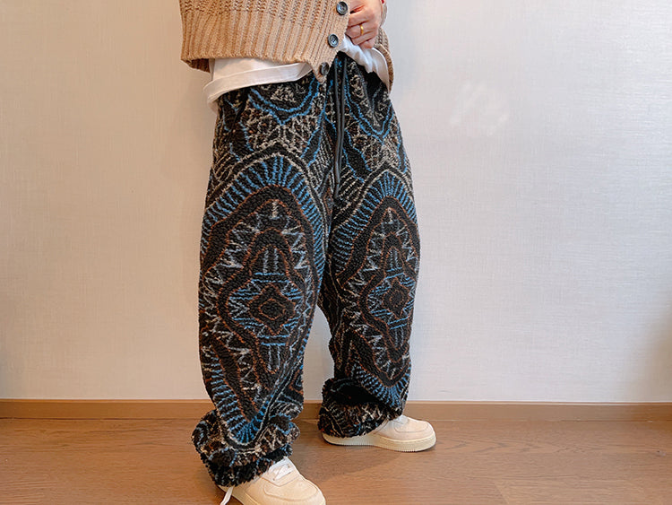 Men's Loose Casual Seaside Beach Straight-leg Wide-leg Pants