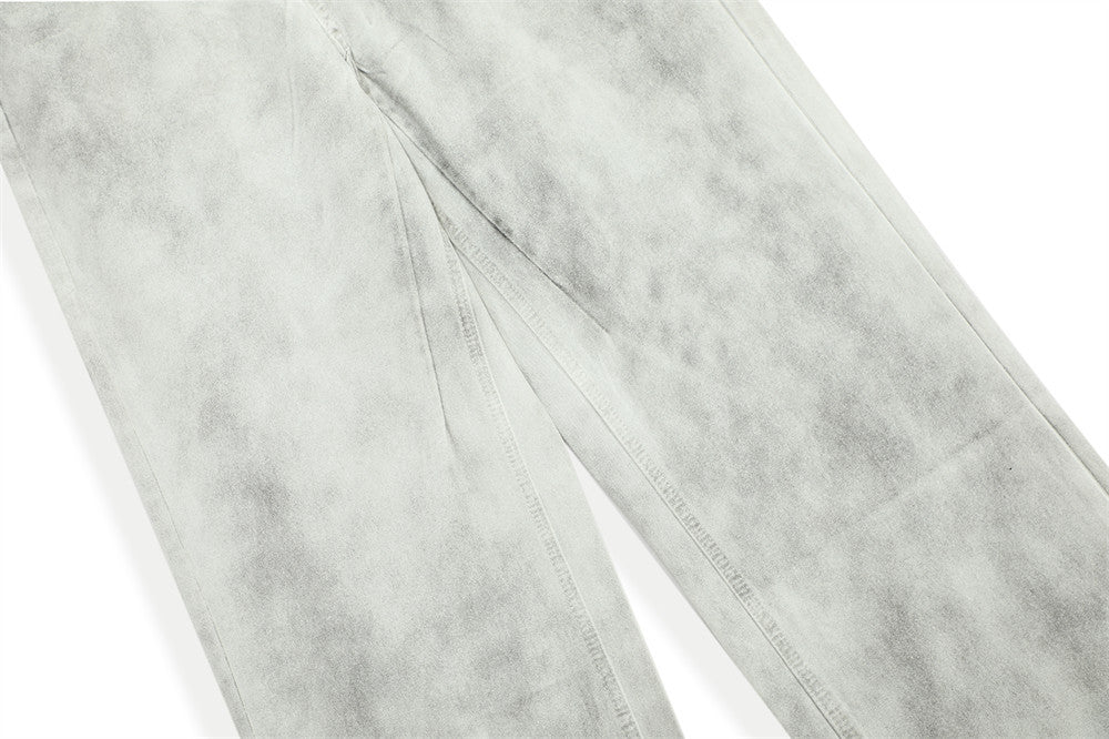 Ink Tie-dyed Straight Jeans Men's Loose