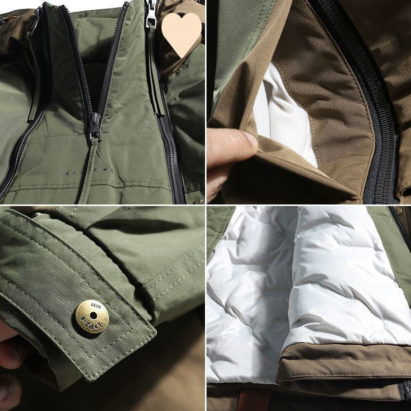 Double Zipper Design Trendy Casual Down Niche Warm Jacket
