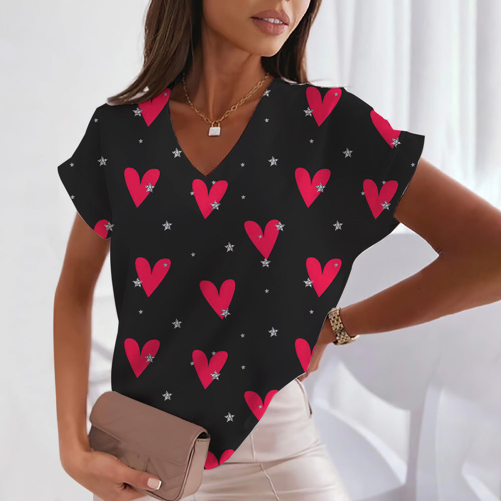 Printed Cute Sweet Short-sleeved T-shirt