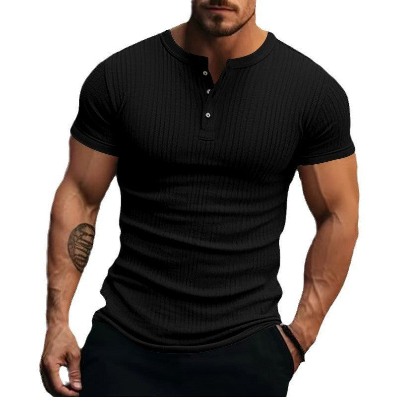 Sunken Stripe Men's Sports Short-sleeved T-shirt