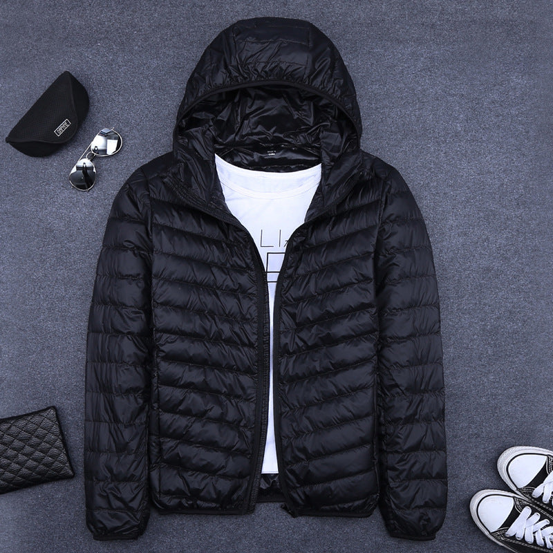 Men's Short All-match Hooded Super Thin Lightweight Down Jacket