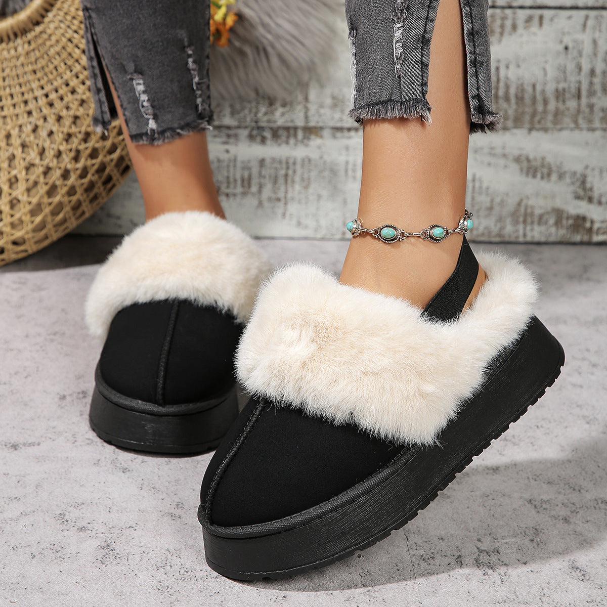 Autumn And Winter New Ladies Platform Cotton-padded Boots