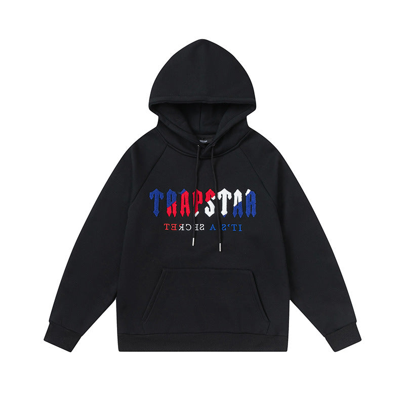 Plush Hoodie With Zipper Closure Trousers
