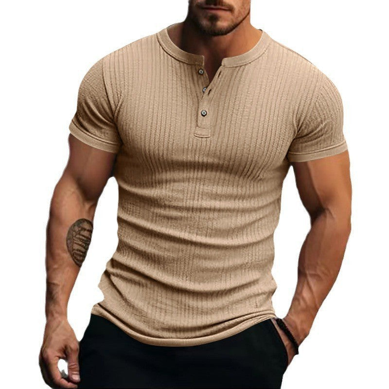 Sunken Stripe Men's Sports Short-sleeved T-shirt