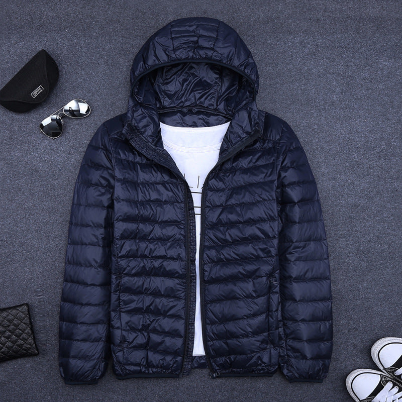 Men's Short All-match Hooded Super Thin Lightweight Down Jacket
