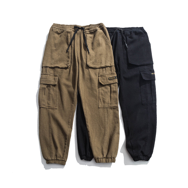 Functional Wind Overalls Casual Trousers Spring And Autumn Loose Drawstring Trousers