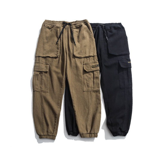 Functional Wind Overalls Casual Trousers Spring And Autumn Loose Drawstring Trousers