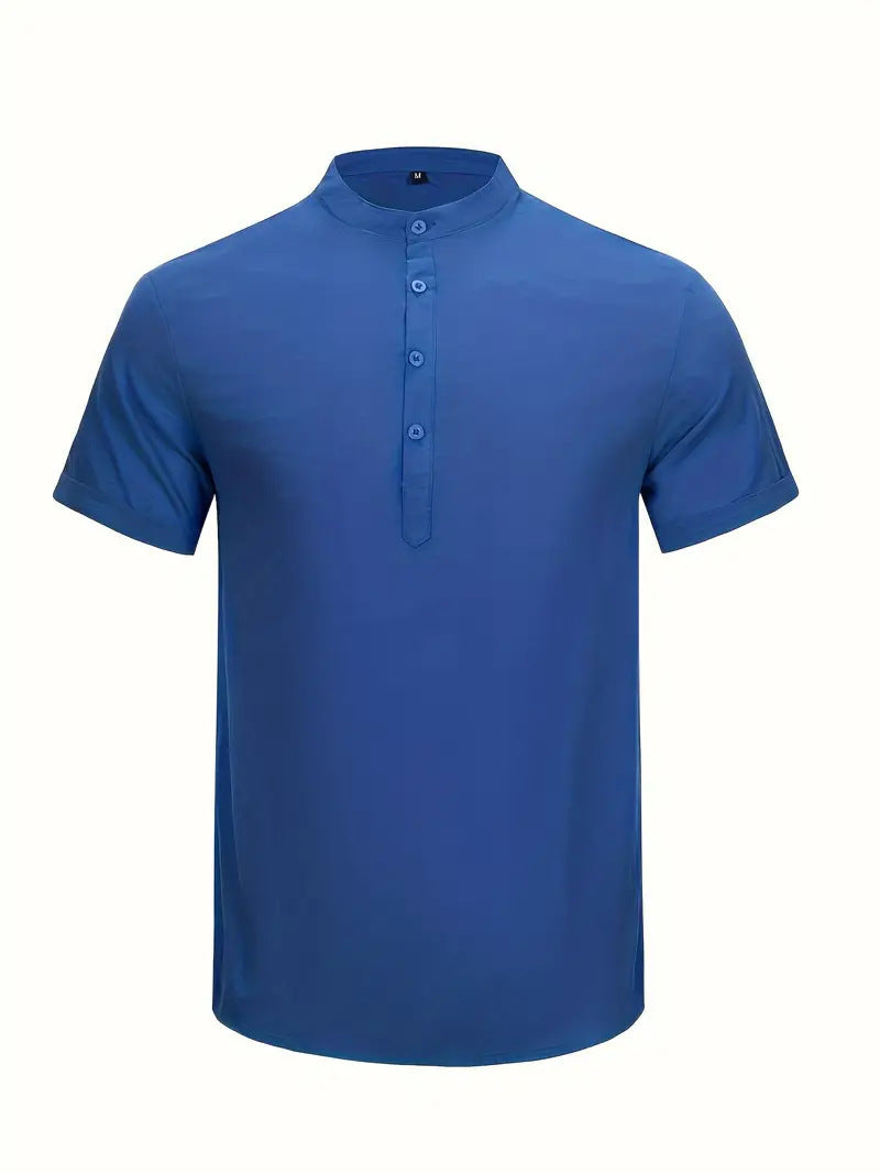 Men's Chest Pocket Solid Color Casual Fashion Short Sleeve T-shirt