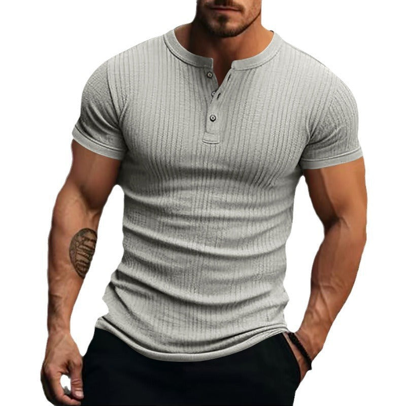 Sunken Stripe Men's Sports Short-sleeved T-shirt