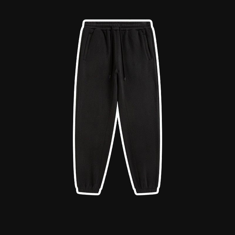 Men's Solid Color Casual Fleece Sweatpants American Fashion Brand