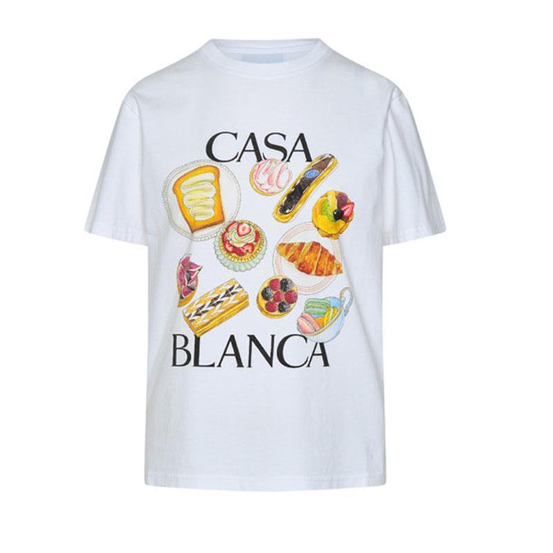 Afternoon Tea Hamburger Printed Loose All-match Short Sleeve Fashion Brand T-shirt