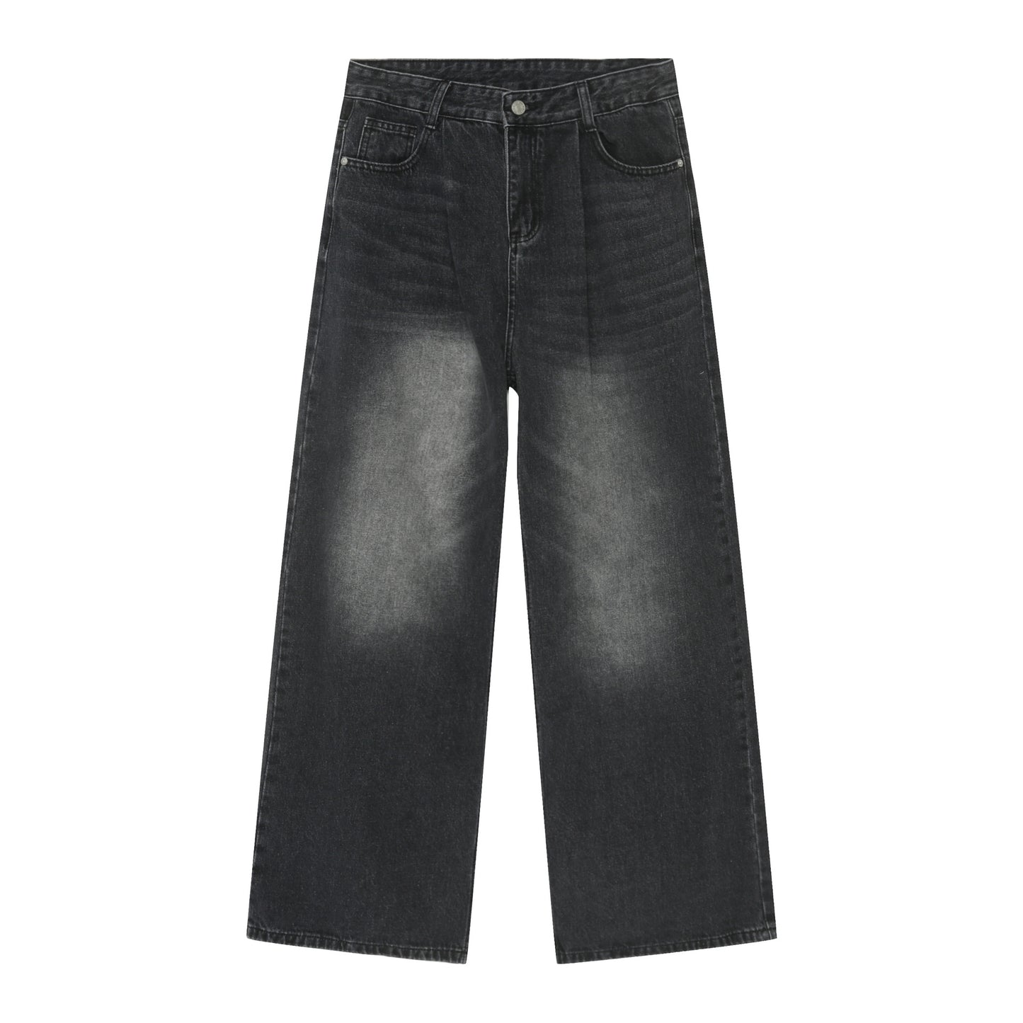 Personality Denim Men's Straight Washed I Loose Wide-leg Pants