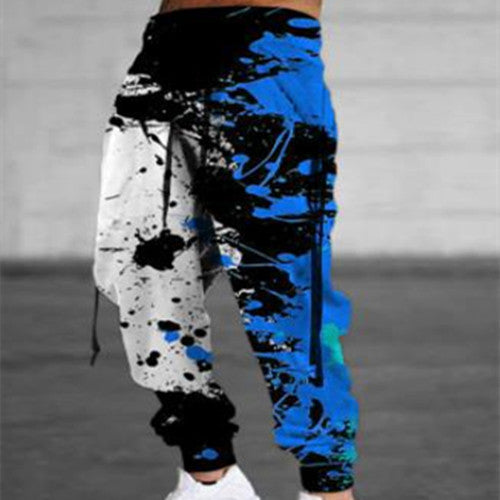 Men's Digital Printing Sports Drawstring Casual Pants Sweatpants