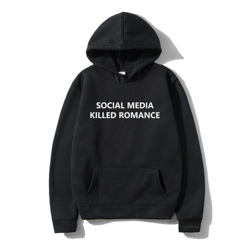 Spring Letter Pattern Printed Hoodie Long Sleeve Casual Coat Top
