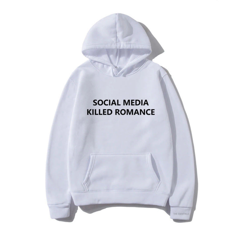 Spring Letter Pattern Printed Hoodie Long Sleeve Casual Coat Top