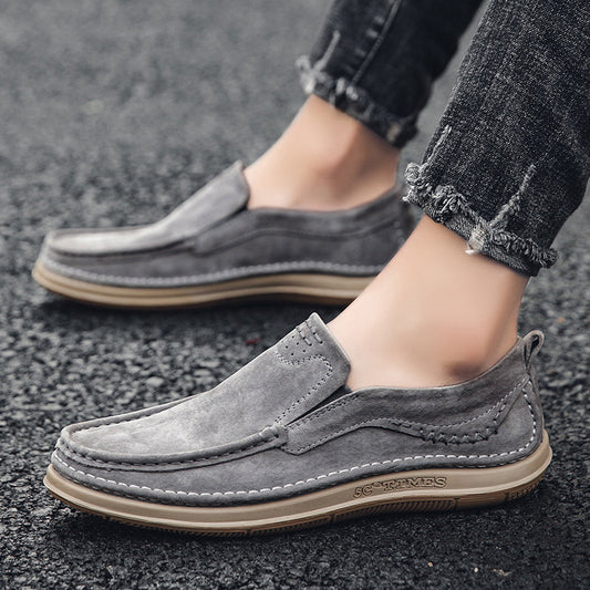 Trendy Low-top Slip-on Loafers Sewing Simple Outdoor Men's Driving Shoes