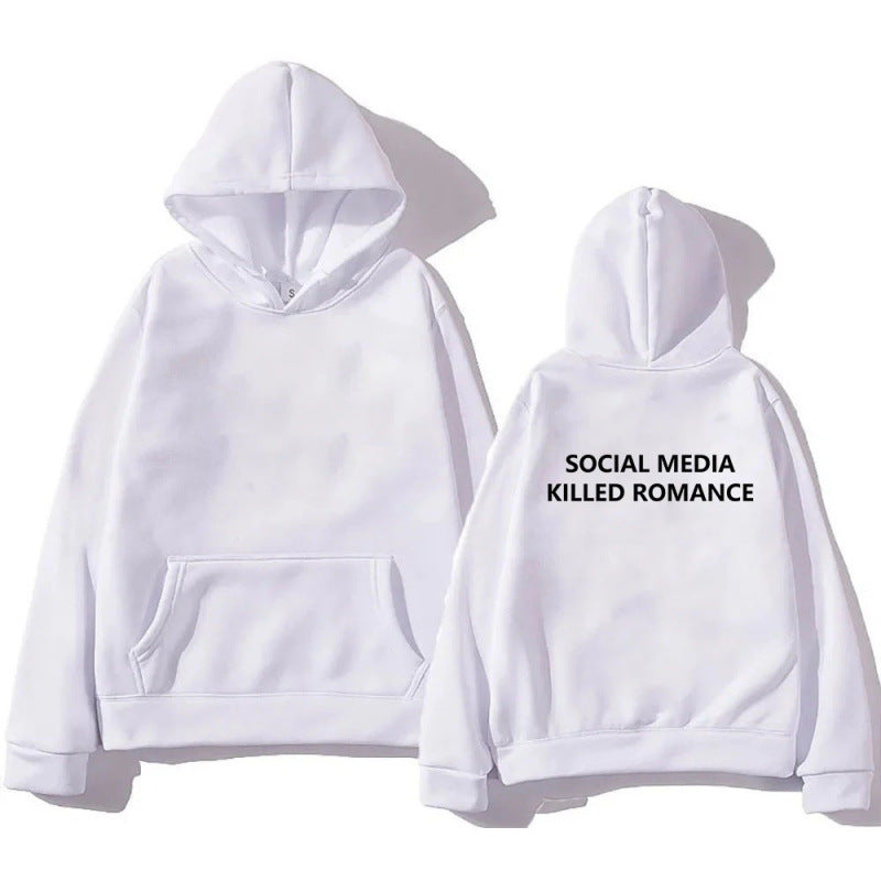 Spring Letter Pattern Printed Hoodie Long Sleeve Casual Coat Top