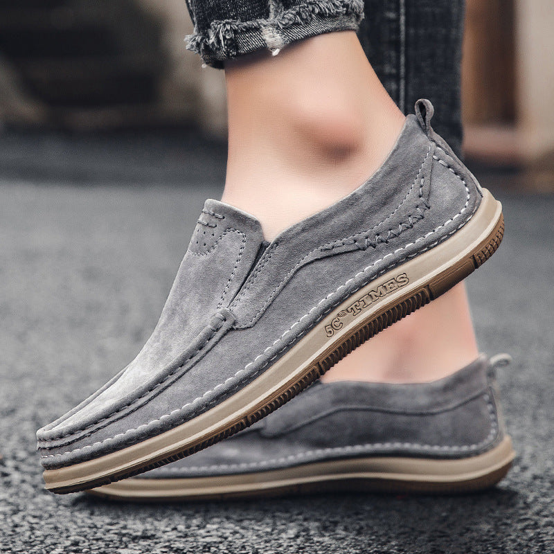 Trendy Low-top Slip-on Loafers Sewing Simple Outdoor Men's Driving Shoes