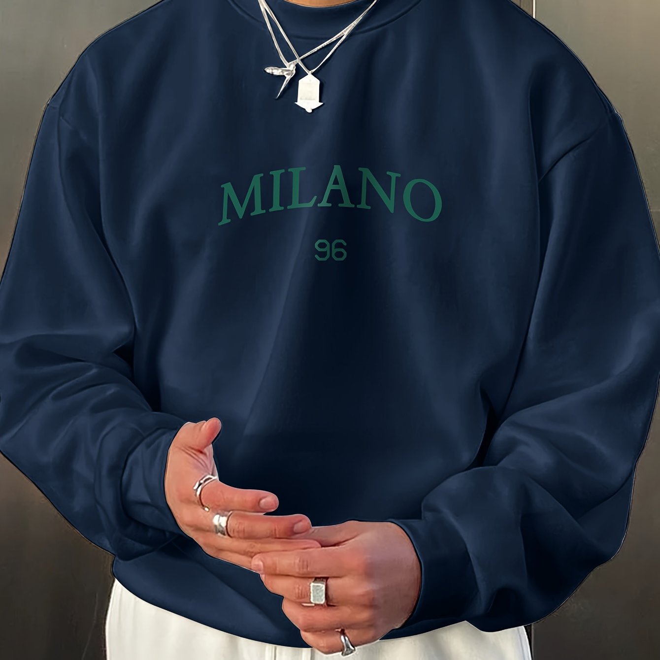 Men's Round-neck Sweater Casual Versatile Long Sleeves