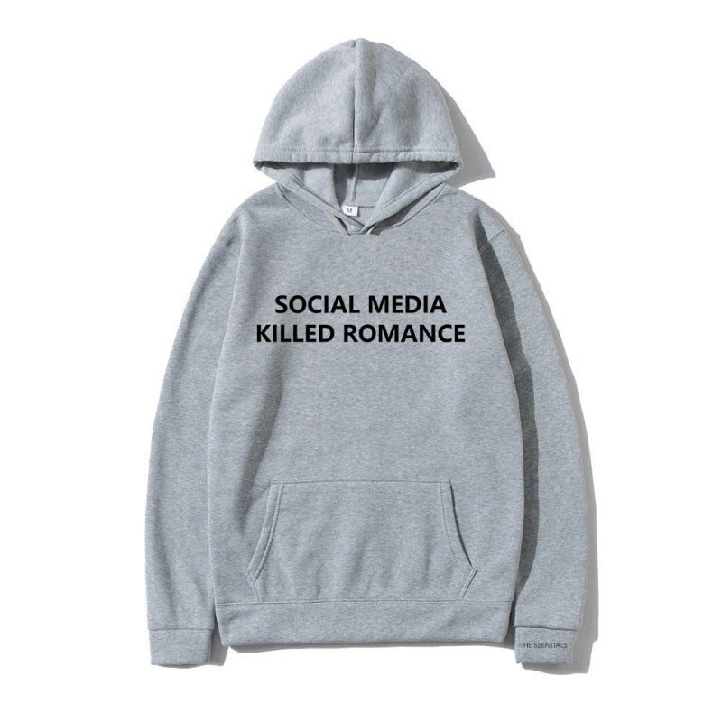 Spring Letter Pattern Printed Hoodie Long Sleeve Casual Coat Top
