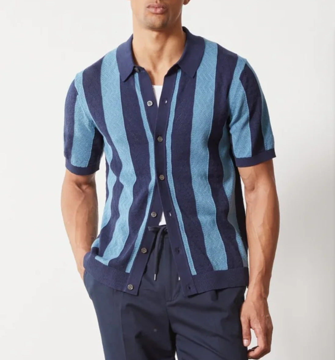 Fashion Men's Polo Shirt Hollow Breathable
