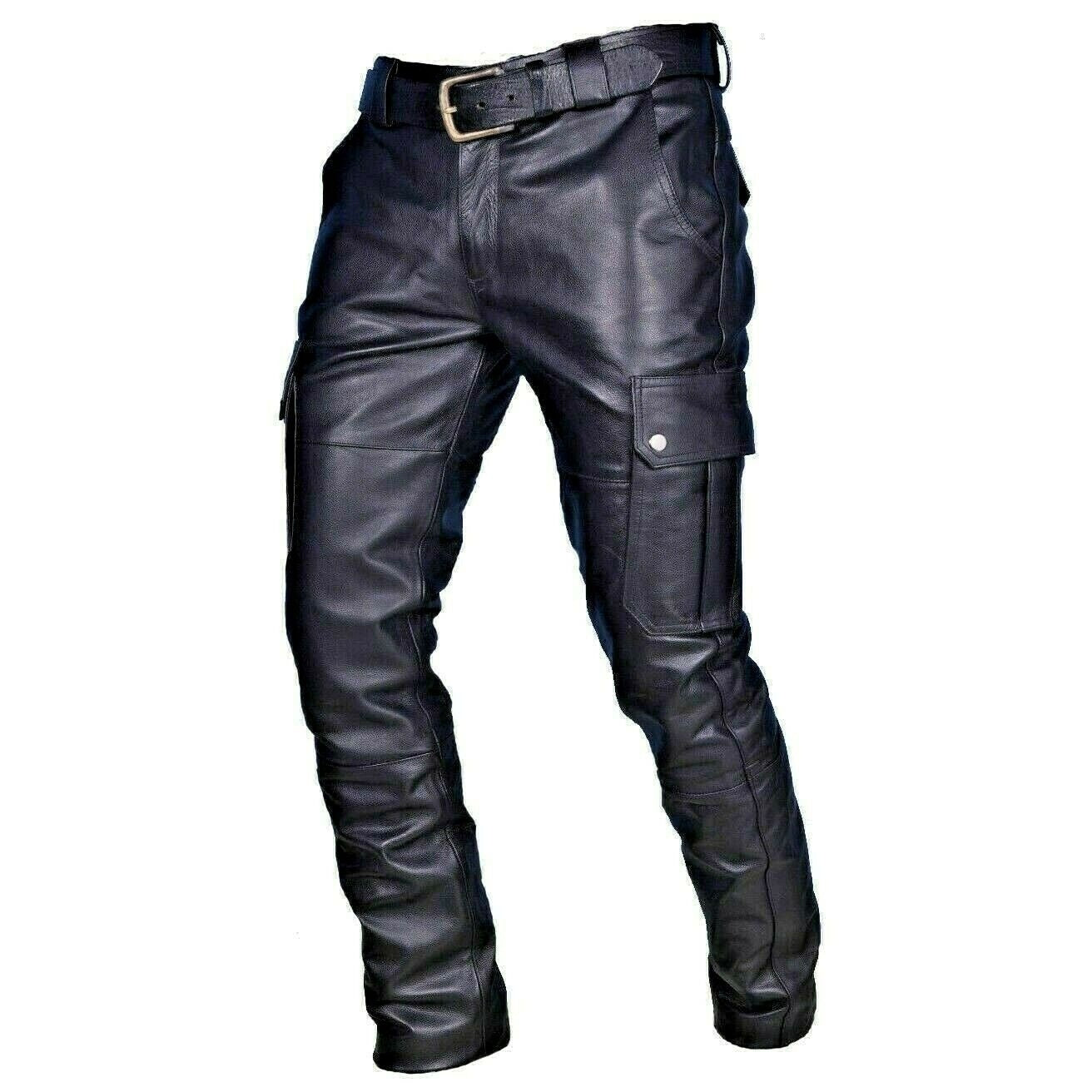 Men's Solid Color Casual Large Pocket Slim-fit Pants